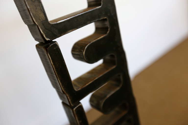 American Studio Crafted Steel Side Table / Pedestal