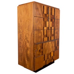 Walnut mosaic chest by Lane