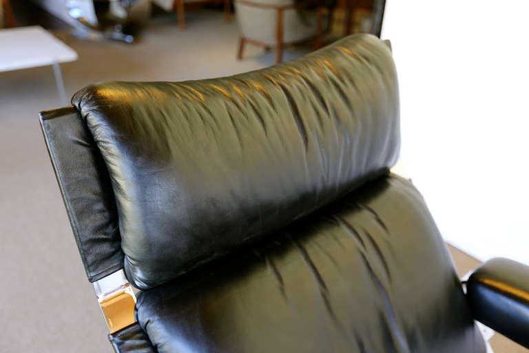 Leather Lounge Chair & Ottoman by Kipp Stewart 3