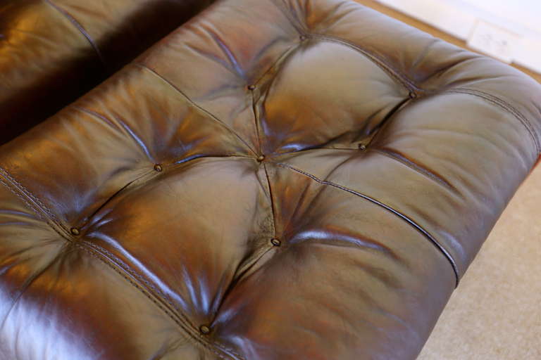Leather Lounge Chair and Ottoman by Percival Lafer 2