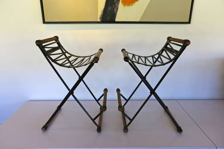 Pair of Iron Barstools by Cleo Baldon 1