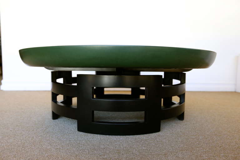 Mid-Century Modern Custom Leather Kittinger Coffee Table