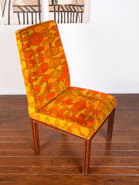 6 dining chairs by Robert Baron w/ original  Jack Larsen fabric 4