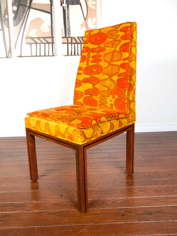 6 dining chairs by Robert Baron w/ original  Jack Larsen fabric 1