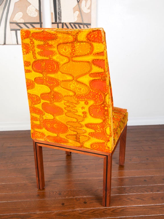 6 dining chairs by Robert Baron w/ original  Jack Larsen fabric 3