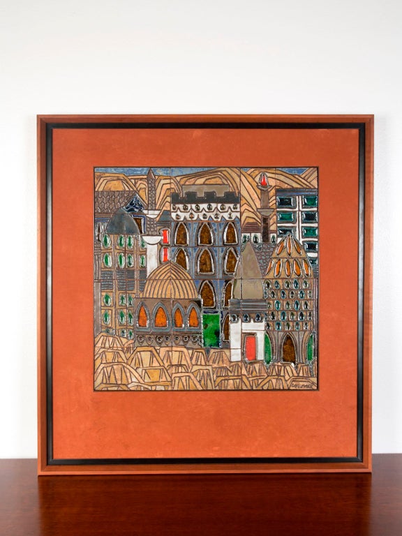 Ceramic wall plaque by Ca. artist Raul Coronel