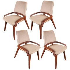 Four mahogany dining chairs by John Keal for Brown Saltman