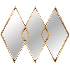 Gold gilt diamond mirror