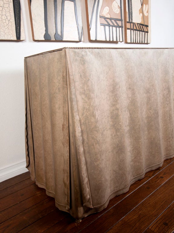 Late 20th Century Steel drape console table in the style of John Dickinson
