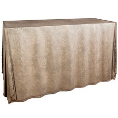 Steel drape console table in the style of John Dickinson
