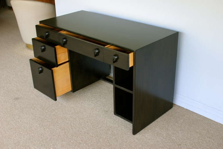 Ebonized Desk By Gilbert Rohde For Herman Miller  In Excellent Condition In Costa Mesa, CA
