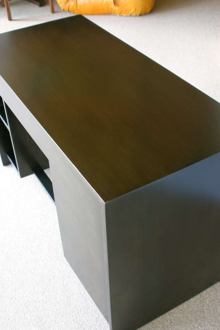 Mahogany Ebonized Desk By Gilbert Rohde For Herman Miller 