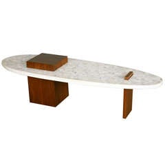 Retro Terrazzo "SURFBOARD" coffee table by Harvey Probber 
