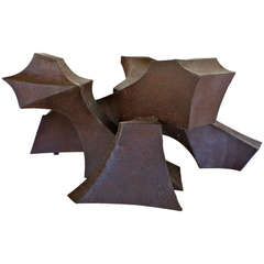Brutal Sculptural Steel Coffee Table Base