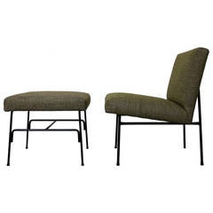 Rare Lounge Chair and Ottoman by Allan Gould