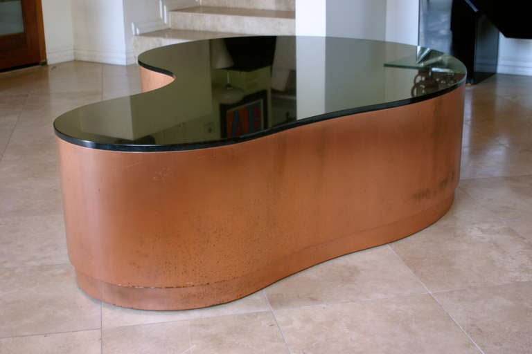 Huge Custom Biomorphic Copper And Granite Coffee Table In Good Condition In Costa Mesa, CA