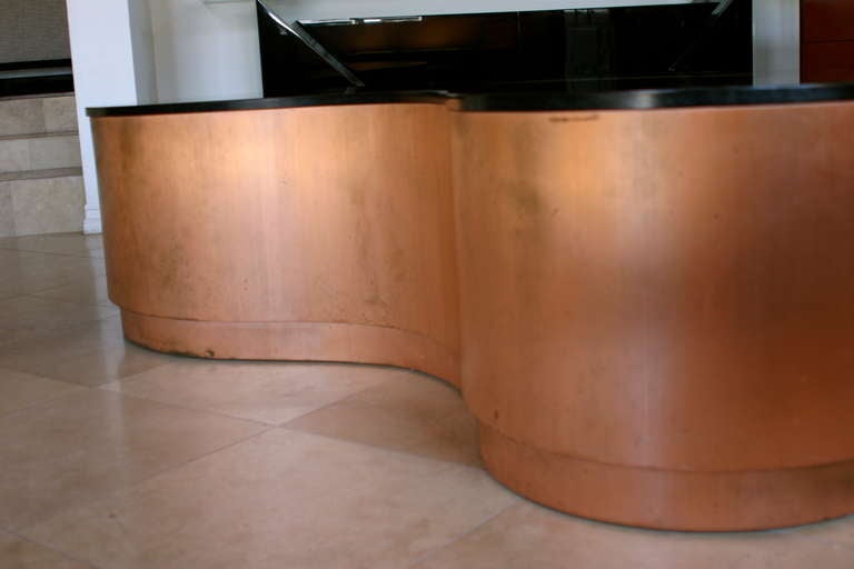 20th Century Huge Custom Biomorphic Copper And Granite Coffee Table