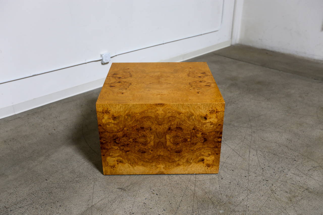 Large Burl Wood Cube by Milo Baughman In Excellent Condition In Costa Mesa, CA