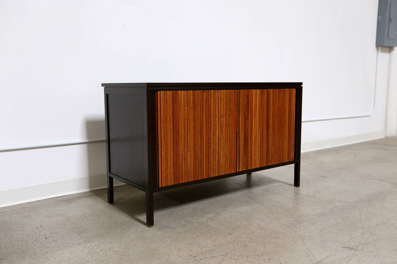 American Tambour Door Cabinet with Drop Down Desk by Edward Wormley