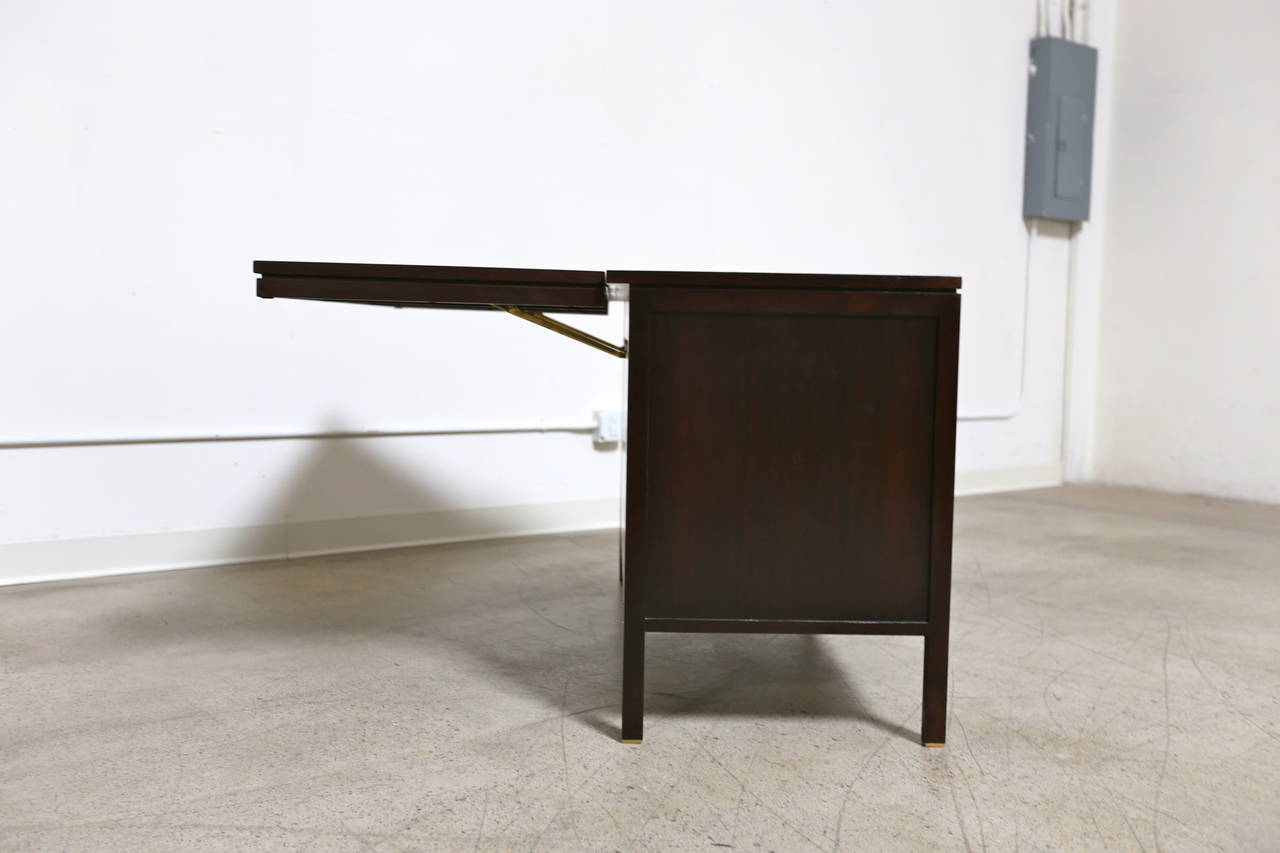 Tambour Door Cabinet with Drop Down Desk by Edward Wormley 2