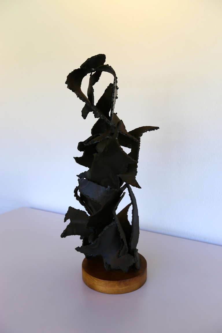 Brutalist Torch Cut Steel Sculpture