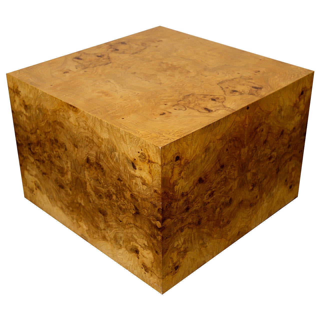 Large Burl Wood Cube by Milo Baughman For Sale at 1stDibs