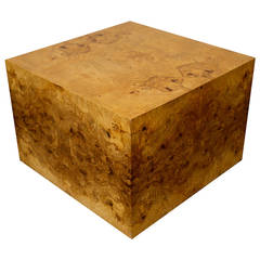 Large Burl Wood Cube by Milo Baughman