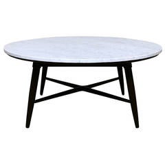 Round Marble "X" Base Coffee Table
