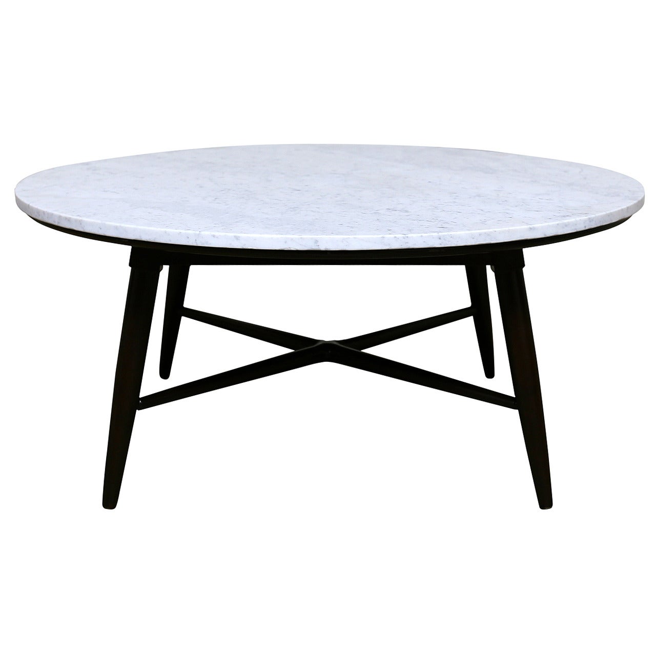 Round Marble "X" Base Coffee Table