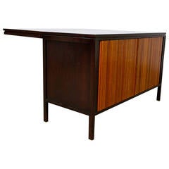 Tambour Door Cabinet with Drop Down Desk by Edward Wormley