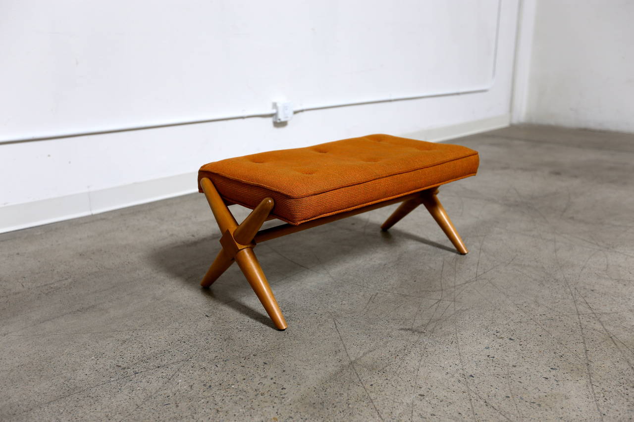 T.H. Robsjohn-Gibbings X Base Trestle Bench for Widdicomb