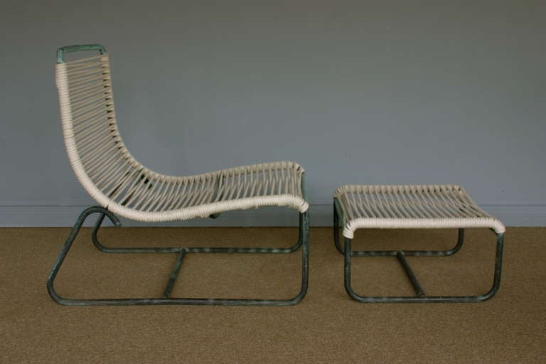 Walter Lamb Sled Chair and Ottoman