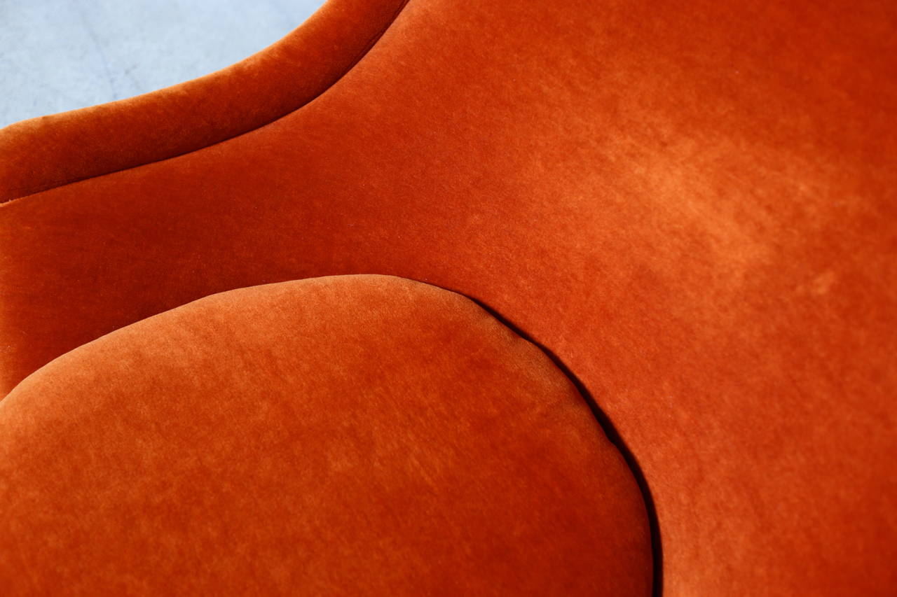 Fabric Pair of Burnt Orange Lounge Chairs by Warren Platner for Knoll, 1976