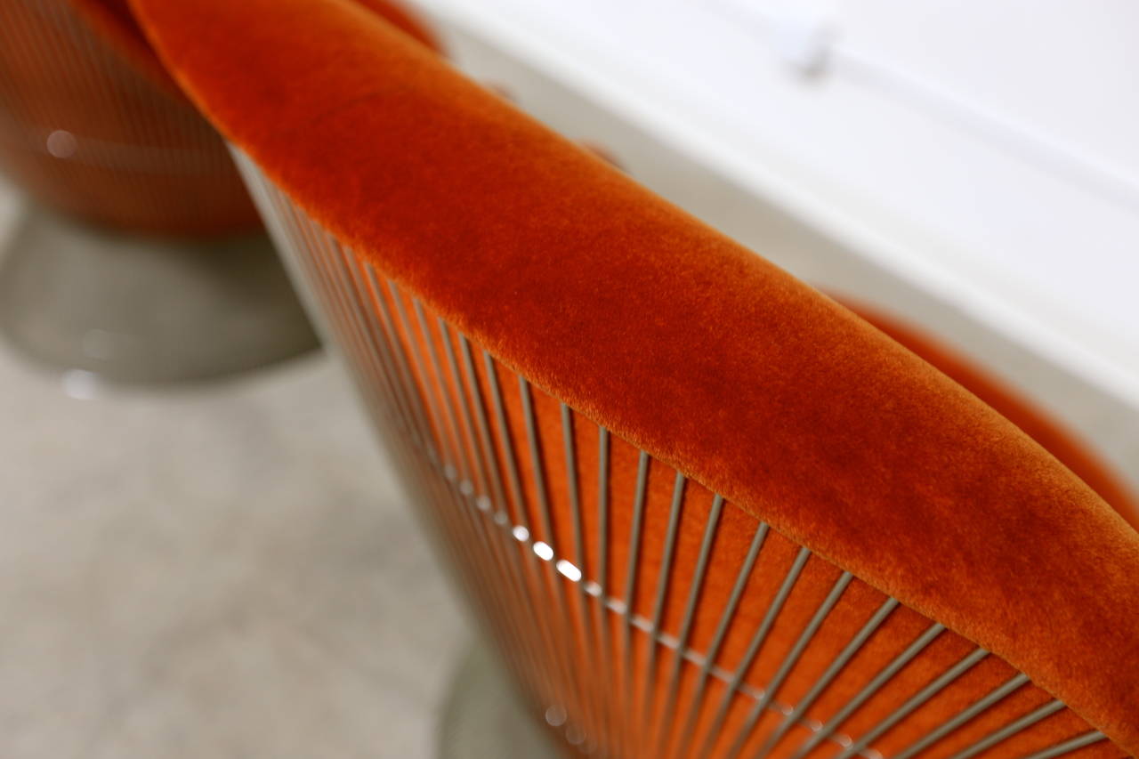 Pair of Burnt Orange Lounge Chairs by Warren Platner for Knoll, 1976 2