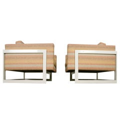 Pair of "cube" lounge chairs by Milo Baughman for Thayer Coggin