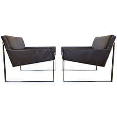Pair of Leather Lounge Chairs by Fabien Baron