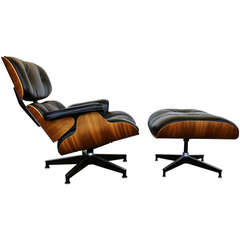 Charles Eames Walnut Lounge Chair and Ottoman