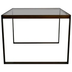Bronze and Smoked Glass Side Table by Edward Wormley for Dunbar