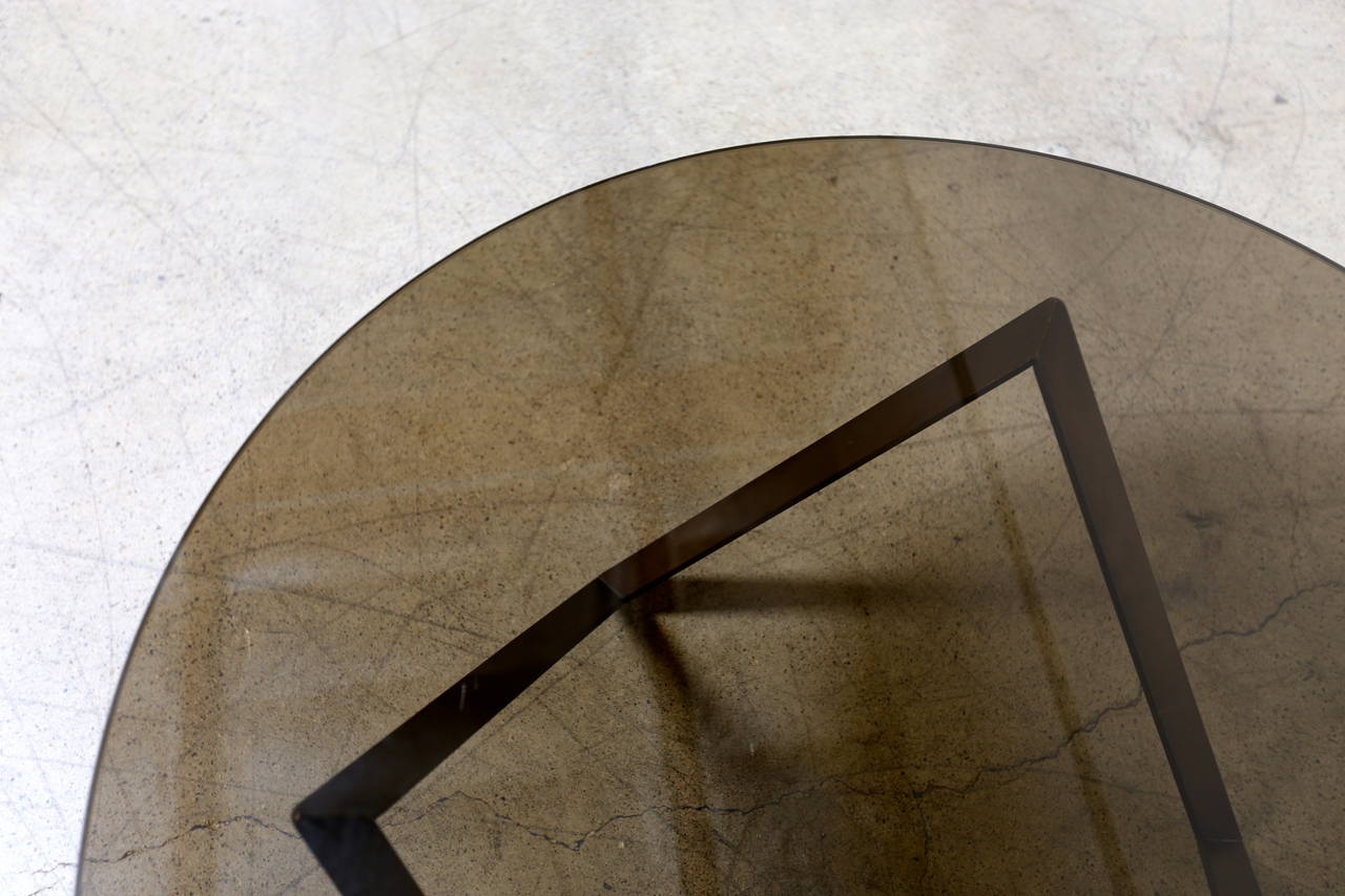 20th Century Bronze and Smoked Glass Coffee Table by Roger Sprunger for Dunbar