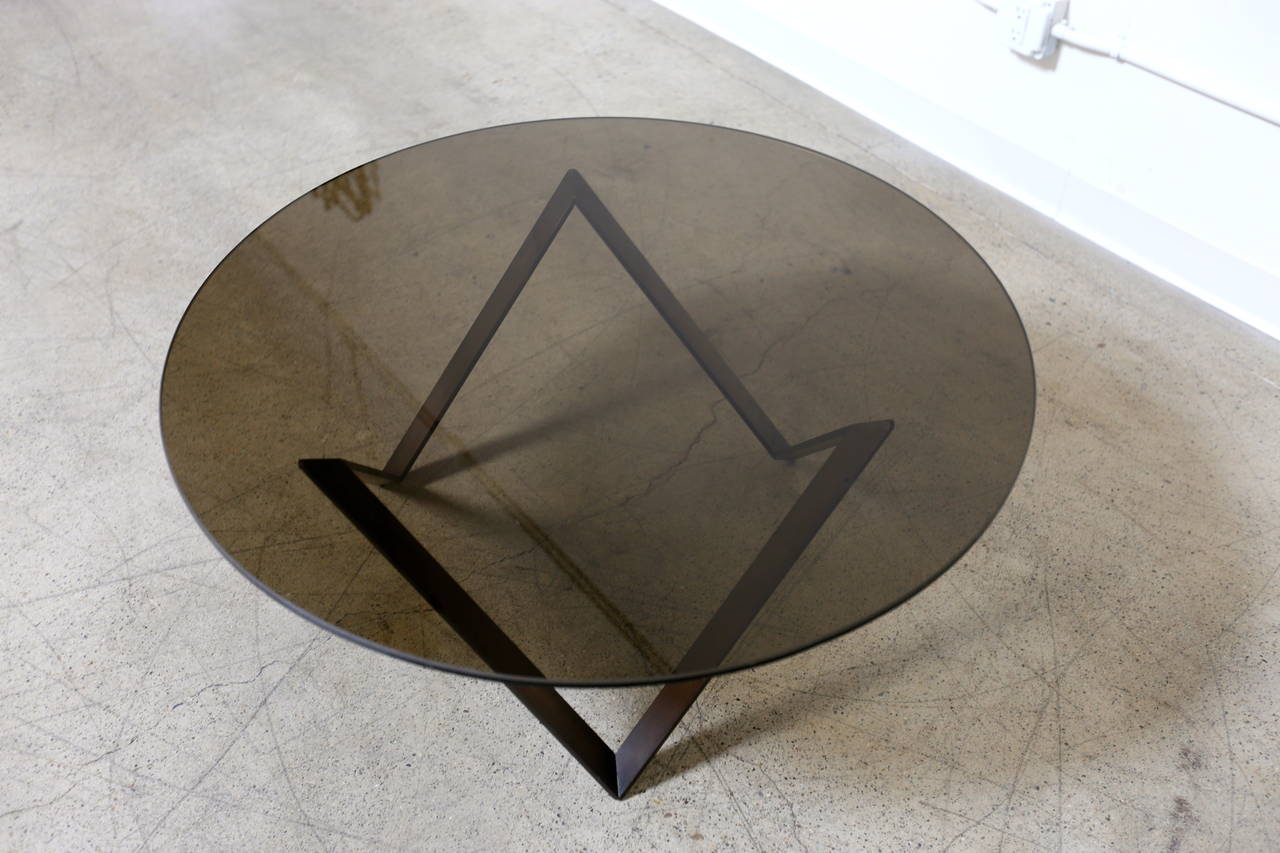 Bronze and Smoked Glass Coffee Table by Roger Sprunger for Dunbar In Good Condition In Costa Mesa, CA
