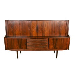 Rosewood tambour door credenza by I.B. Kofod Larsen for Faarup