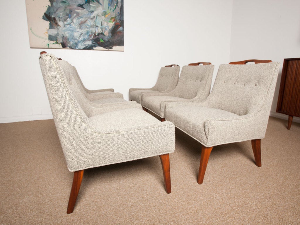 Pair of Petite Slipper Chairs by Glenn of California at 1stdibs