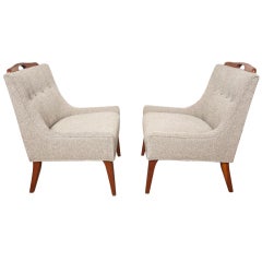 Pair of Petite Slipper Chairs by Glenn of California