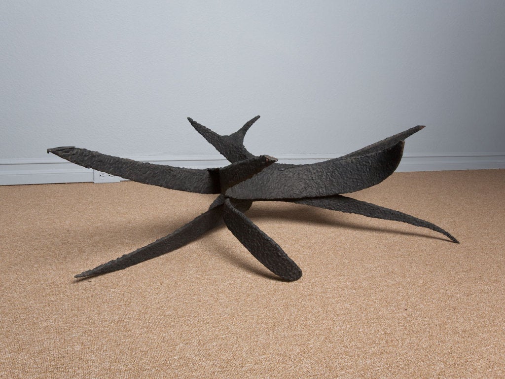 Steel Sculptural brutal coffee table base att: Daniel Gluck