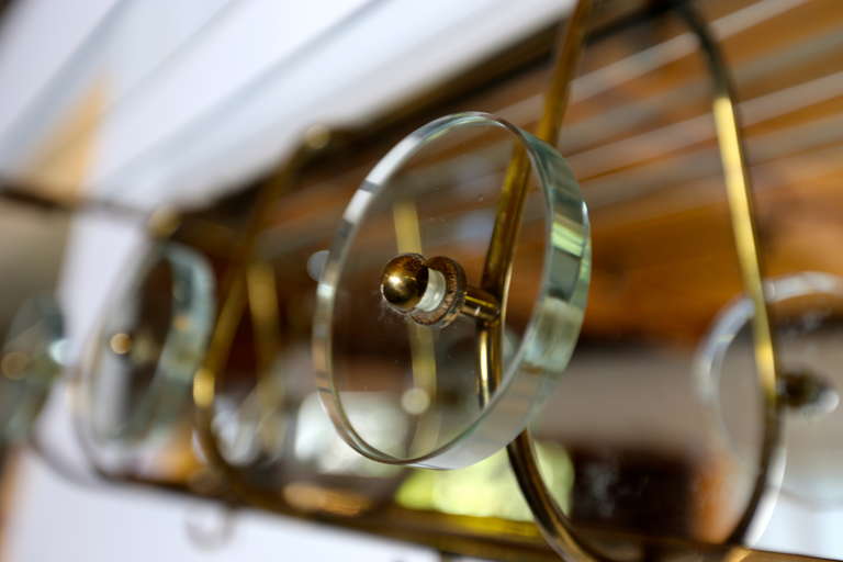 Italian Coat Rack.  Brass / Glass / Mirror.