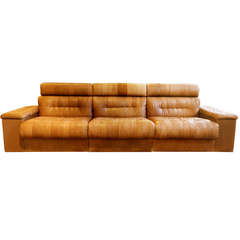 Vintage Modular Leather Sofa