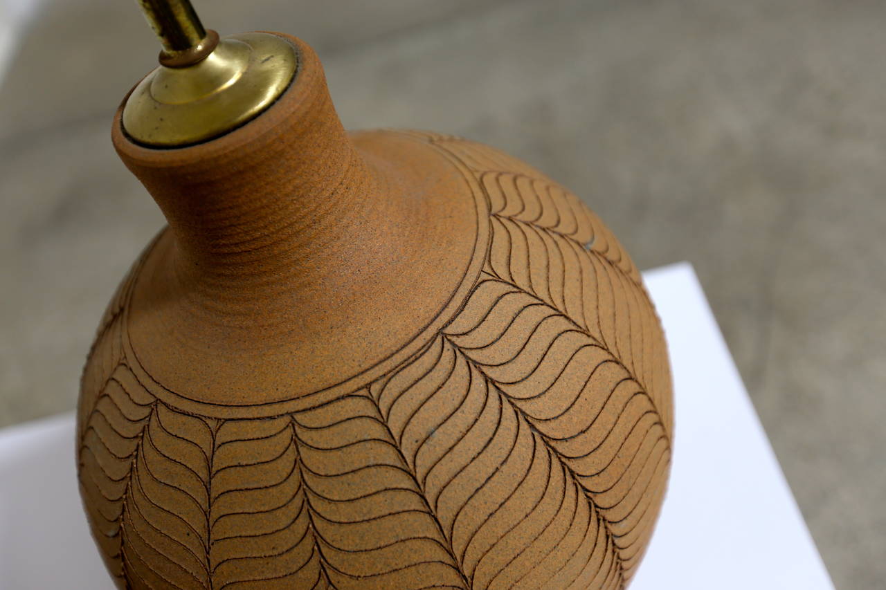 brown ceramic lamp