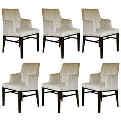 Set of Six Dining Armchairs by Edward Wormley for Dunbar