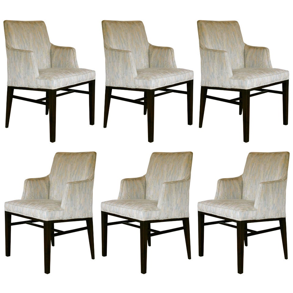 Set of Six Dining Armchairs by Edward Wormley for Dunbar