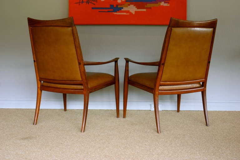 American Pair of Handcrafted High Back Lounge Chairs by John Nyquist